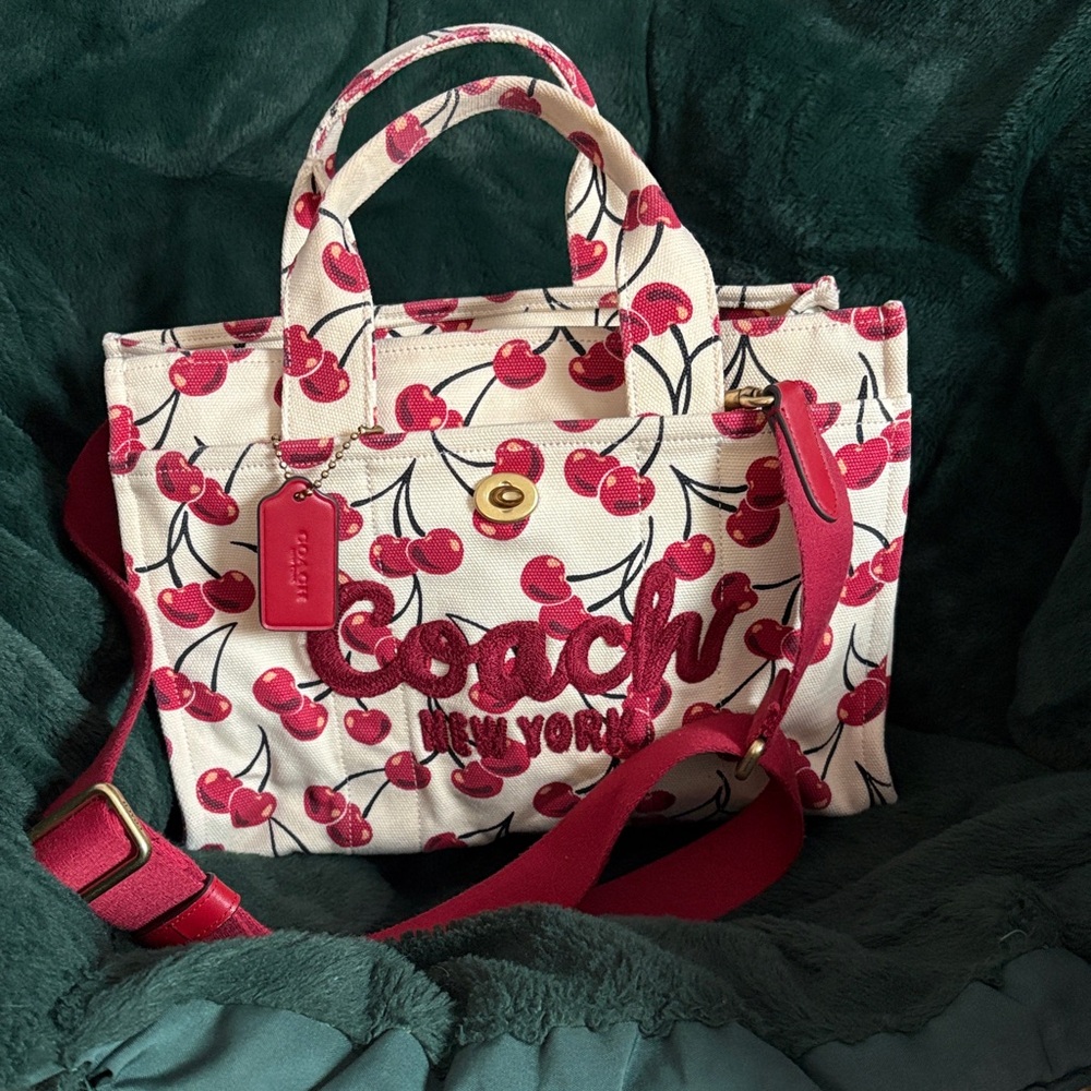Coach Cherry Pattern Cream Tote